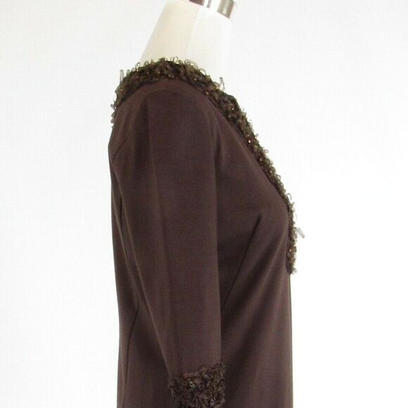 Chetta B brown 3/4 sleeve sheath dress 4 - Picture 6 of 8